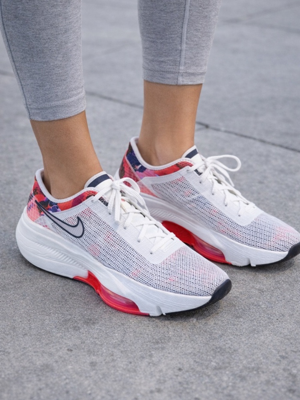 Nike White and Pink Running Shoes